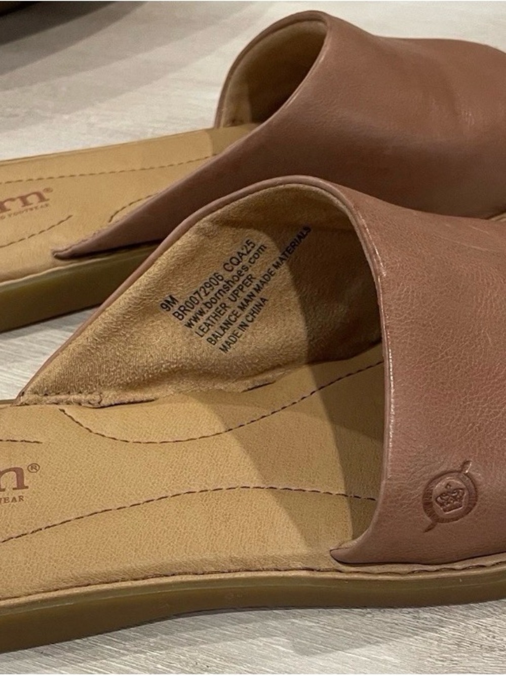 Børn Izabel Women’s Brown Leather Slide Sandals - Picture 2 of 6